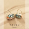 Bold and cool colorful three-dimensional crystal earrings, exaggerated design, high-end artistic flower basket earrings, light luxury geometric earrings for women details Picture
